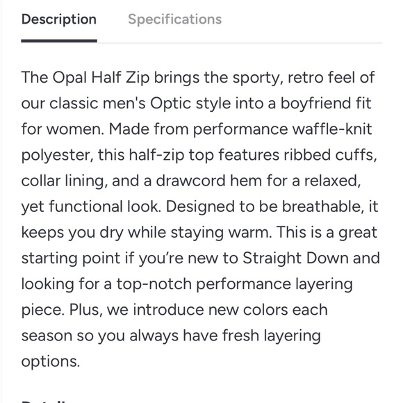 Straight Down Opal Half Zip - Picture 13 of 15